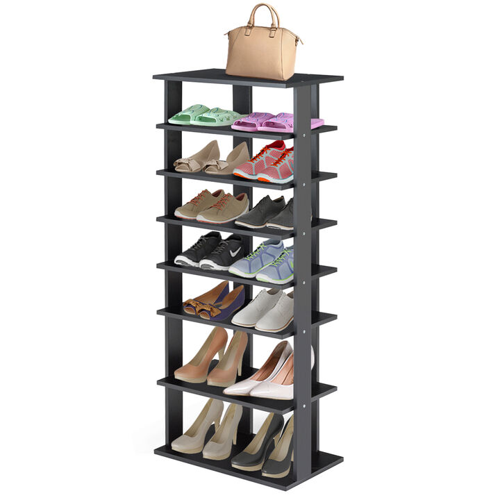 7-Tier Dual Shoe Rack Free Standing Shelves Storage Shelves Concise