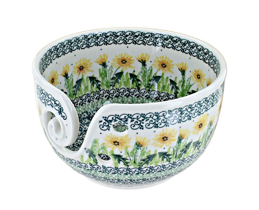 Blue Rose Polish Pottery Hummingbird Yarn Bowl