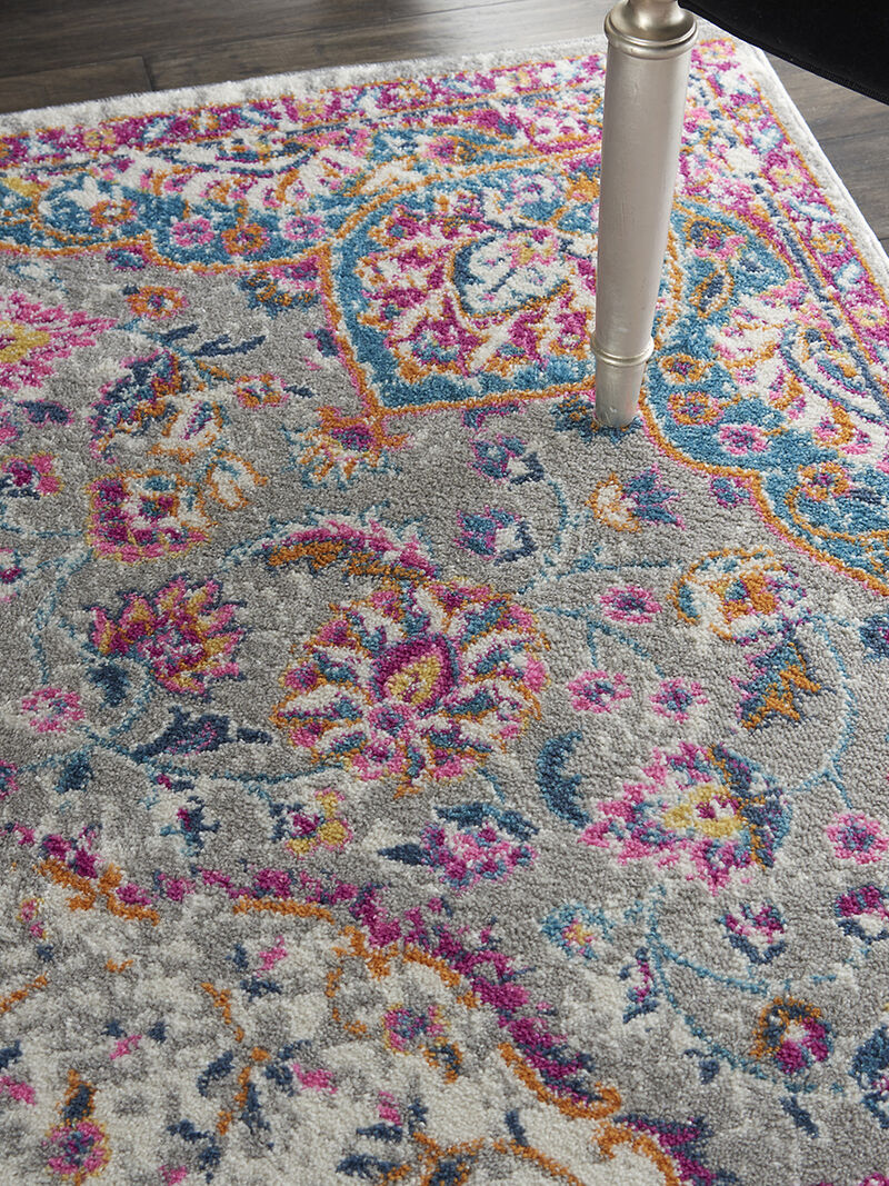 Passion PSN22 Gray/Multicolor 5' x Round Rug image number 7