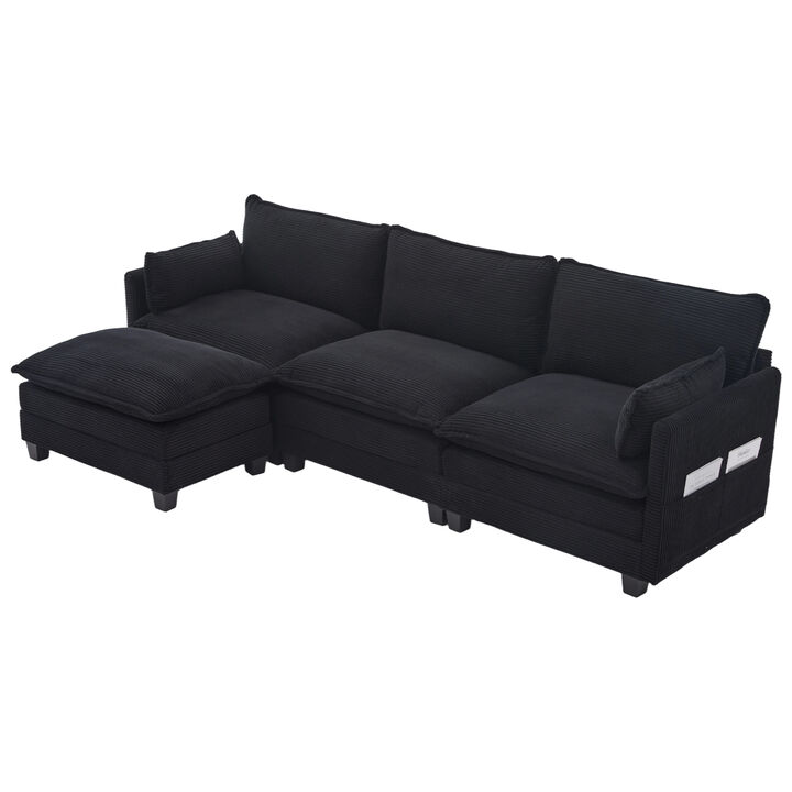 Merax Oversized Modular Sectional Sofa with Movable Ottoman