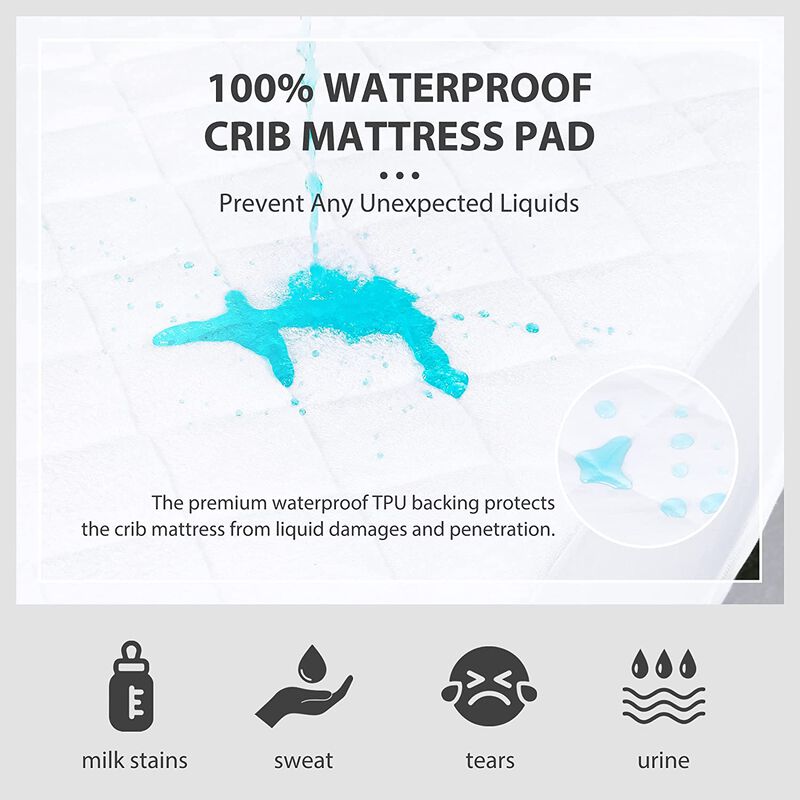 MarCielo 2 Pack Bamboo Viscose Waterproof Crib Mattress Cover