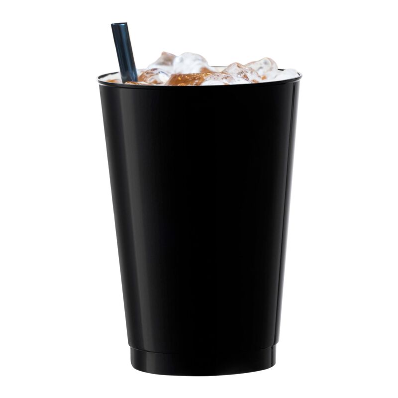 12 oz. Black Round Plastic Tumblers (240 Cups) image number 2