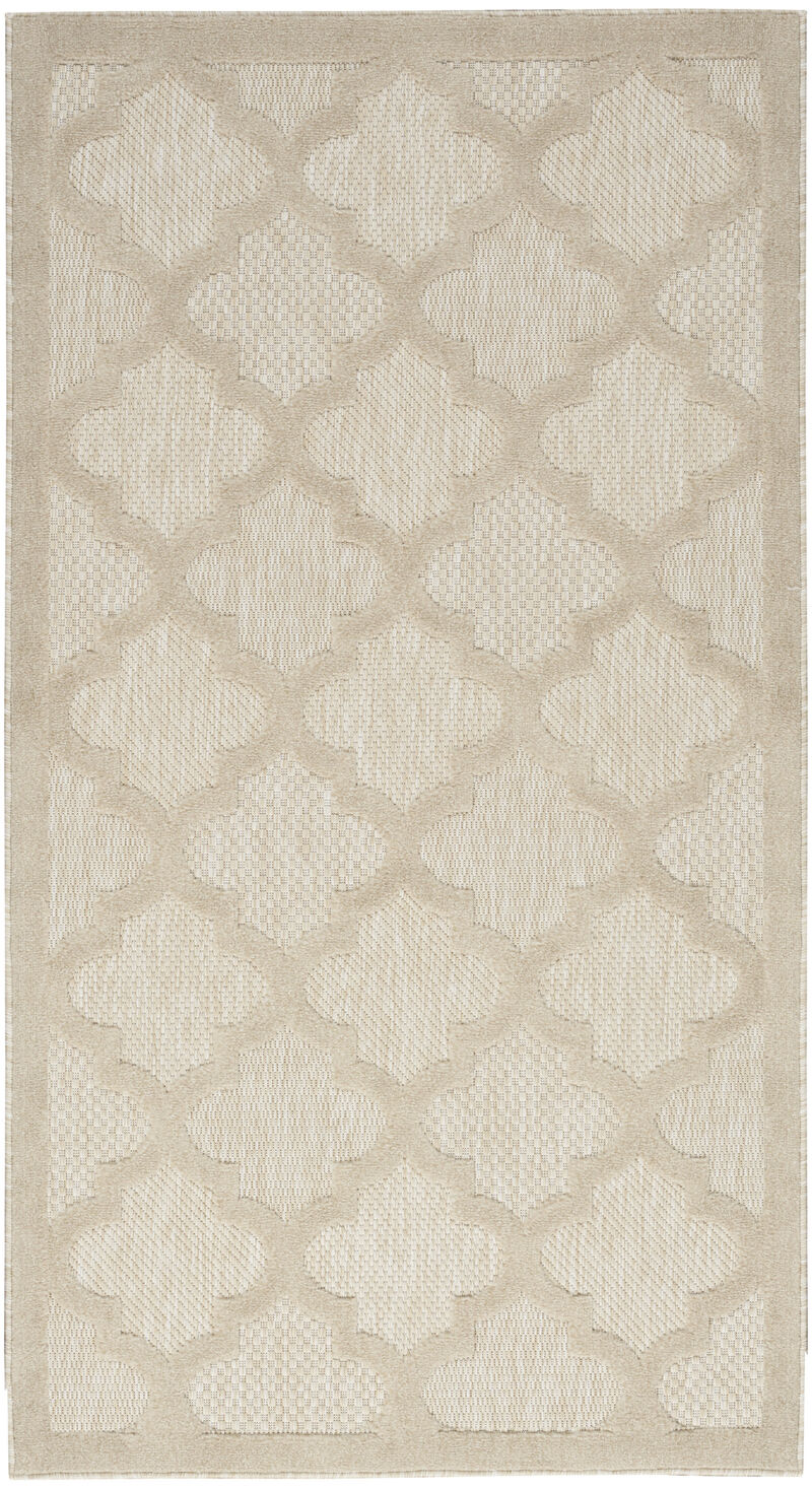 HomeRoots 2' X 4' Cream And Beige Geometric Indoor Outdoor Area Rug image number 0