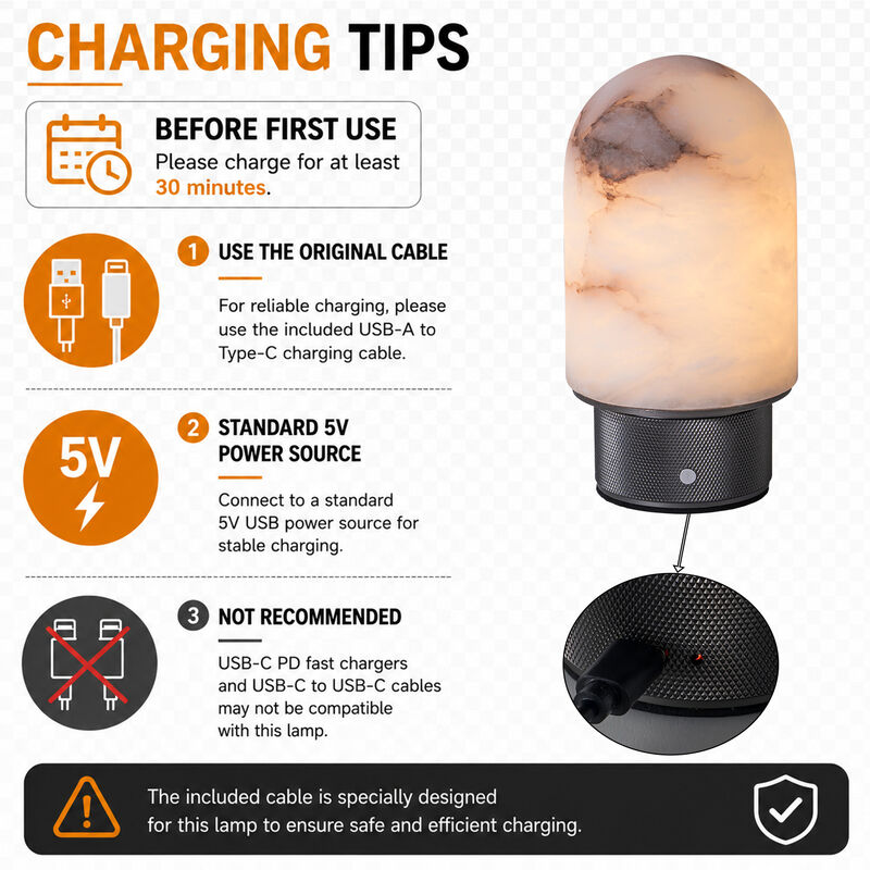 Natural Spanish Alabaster Rechargeable Table Lamp with Dimmable LED image number 6