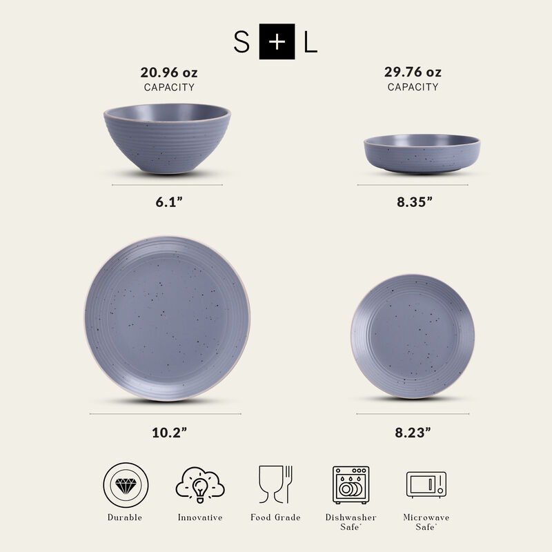 Stone Lain Lauren Stoneware 32 Piece Dinnerware Set