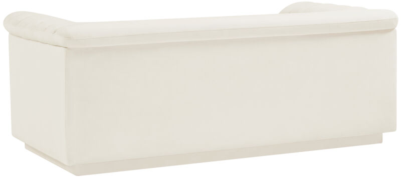Meridian Furniture Cascade Cream Velvet Fabric Loveseat image number 3