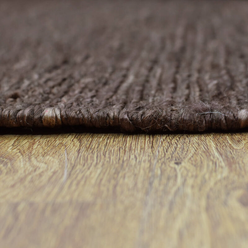 HAND KNOTTED SUMAK JUTE ECO-FRIENDLY Solid AREA RUGS - Rectangle Shape, Solid Plain, High Pile, Natural Fiber, Outdoor Indoor Handmade Area Rugs for Living Room (J00010) image number 6