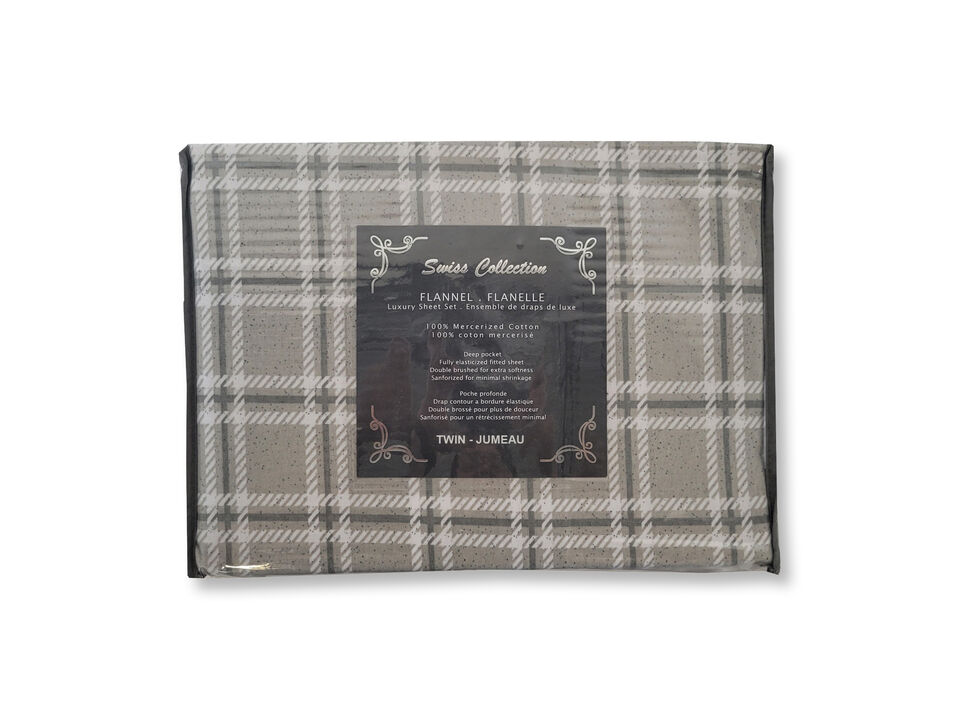 Cotton House - Flannel Sheet Set, 100% Mercerized Cotton