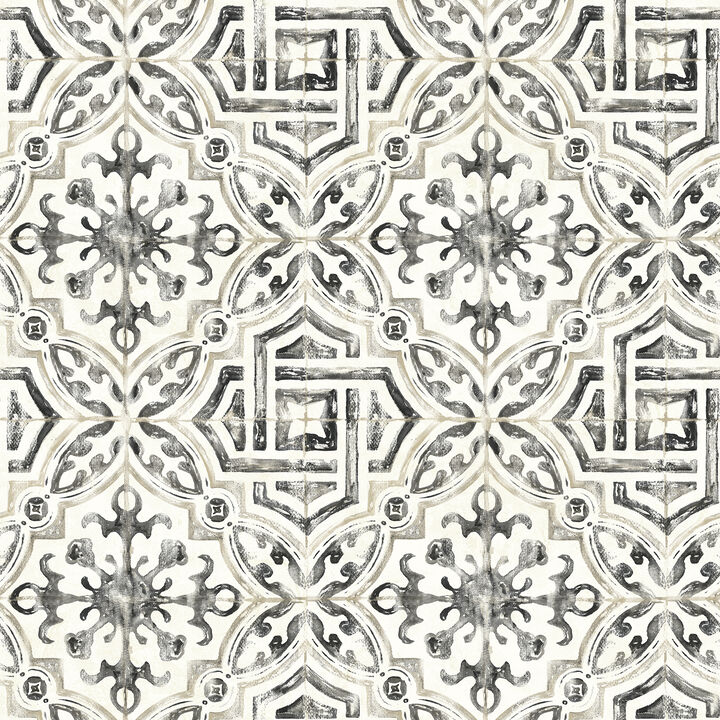 Sonoma Charcoal Spanish Tile Wallpaper (Set of 2)