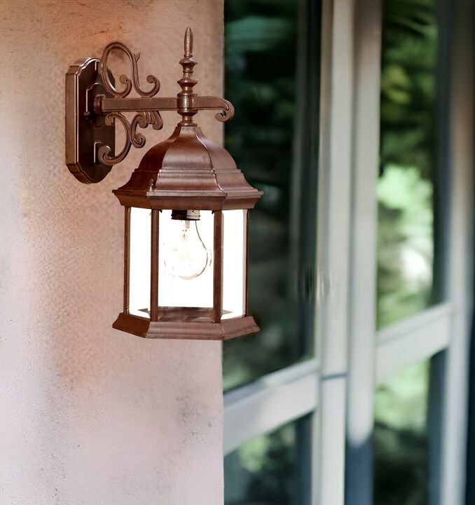 Hanging Domed Glass Lantern Wall Sconce – Weather-Resistant Outdoor Lighting