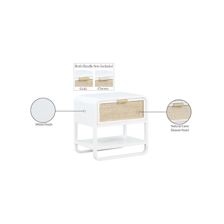 Meridian Furniture Sage White Wood Veneer Night Stand