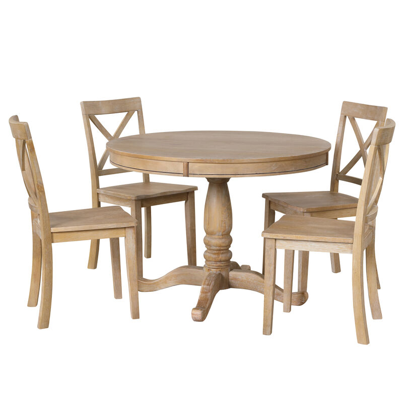 Streamdale Modern Round Dining Set for 4