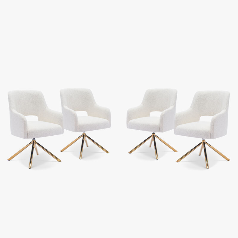 WestinTrends Mid-Century Modern Wide Boucle Swivel Accent Arm Chair