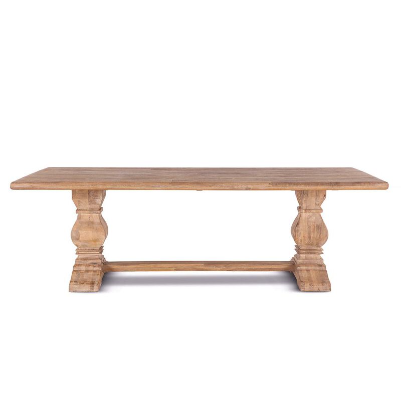 World Interiors Pengrove 108-Inch Rectangle Mango Wood Dining Table in Antique Oak Finish image number 0