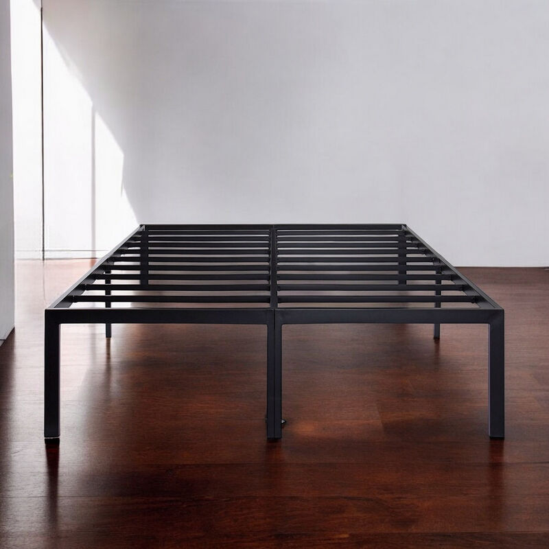 High Rise Heavy Duty Metal Platform Bed Frame with Steel Slats