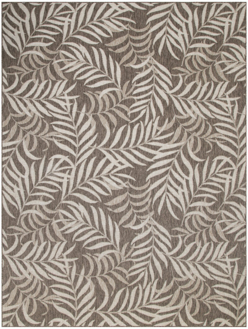HomeRoots 8' X 10' Brown And Ivory Palm Leaf Indoor Outdoor Area Rug image number 0
