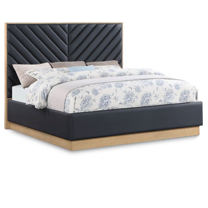 Meridian Furniture Casa Black Vegan Leather Queen Bed