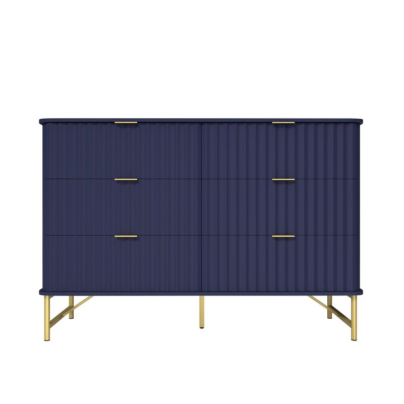 6-Drawer Dresser Chest with Metal Base