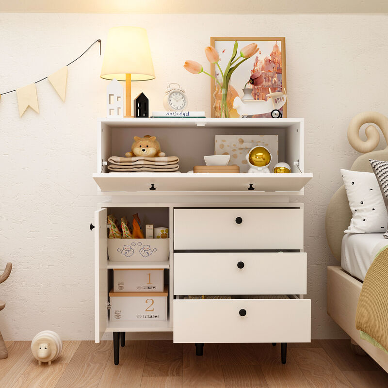 3-Drawer Dresser Creative Storage Cabinet With Robot Shape