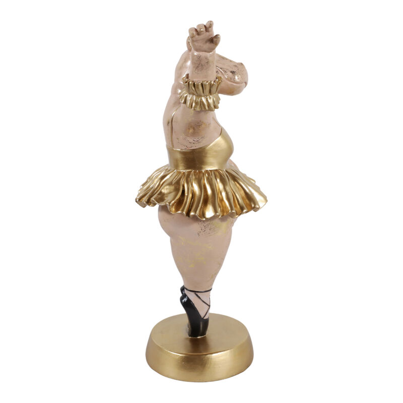16x7" Ballerina Hippo, Gold image number 2