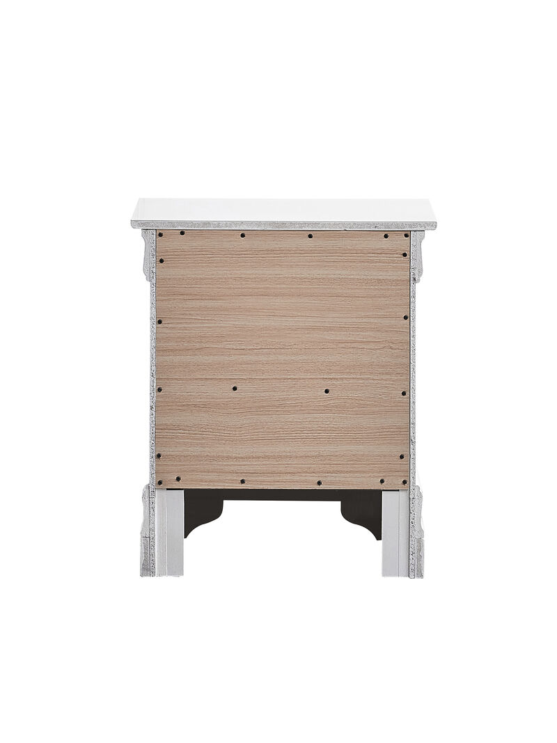 Veron Pearl White 2-Drawer 21 in. W NIghtstand