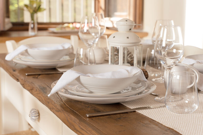 Neree 16pcs Double Bowl Dinnerware Set - Modern Country Style Reactive Glaze