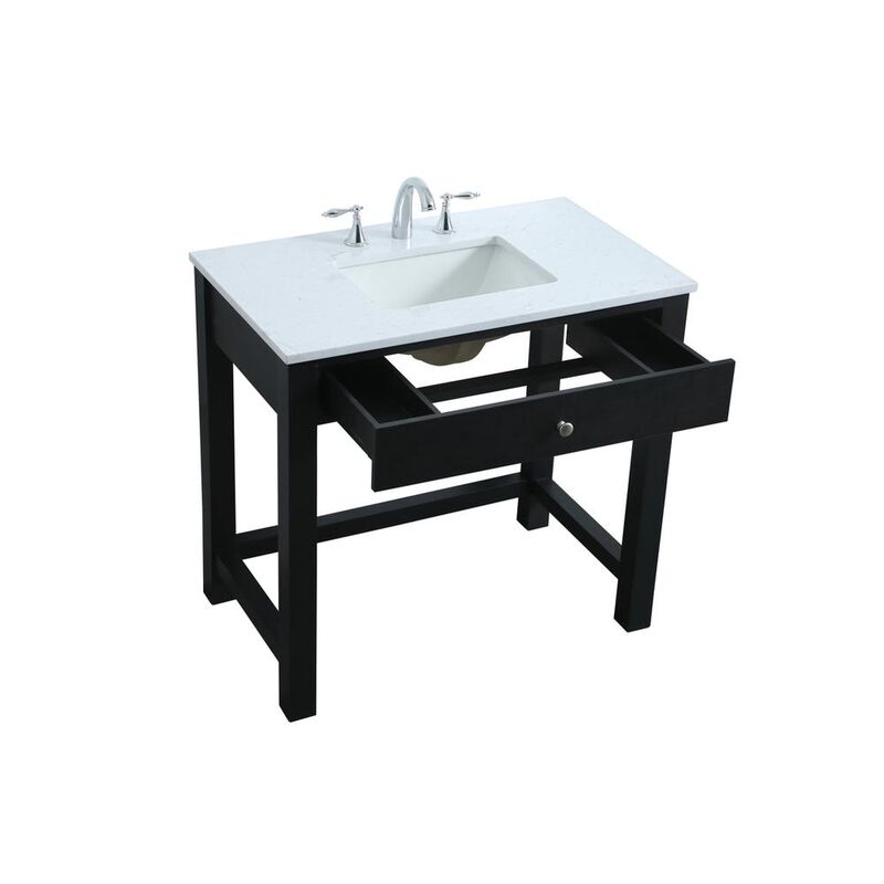 Elegant Kitchen and Bath 36 Inch ADA Compliant Bathroom Vanity In Black