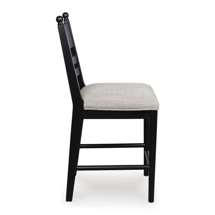 Chadworth Black Upholstered Barstool
