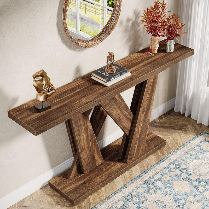 Tribesigns Farmhouse Wood Console Table image number 3