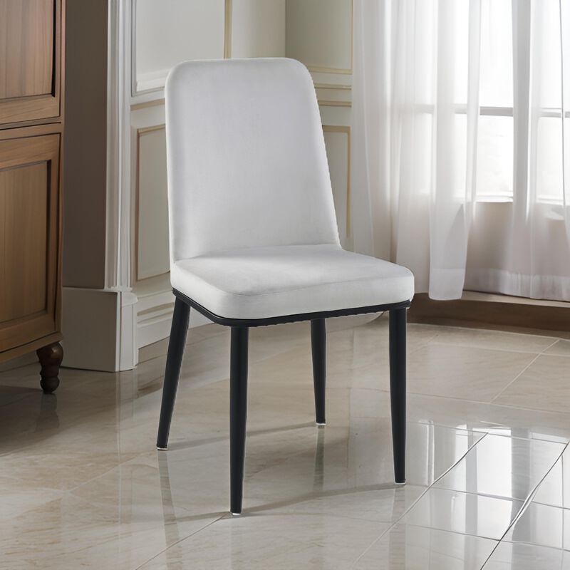 Lane 23 Inch Side Dining Chair, Gray Velvet, Armless, Black Metal, Set of 2 - Benzara image number 5