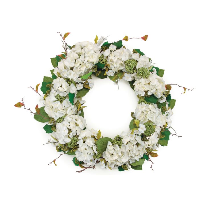 Hydrangea and Sedum Floral Wreath for Front Door, Wall, or Seasonal Display