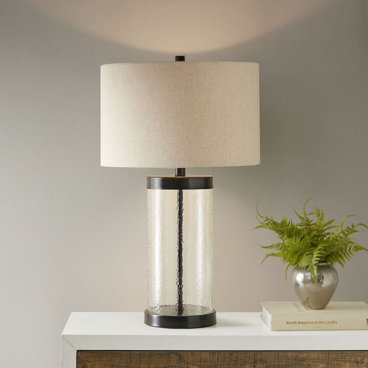 Gracie Mills Margorie Contemporary Elegance Glass Cylinder Table Lamp