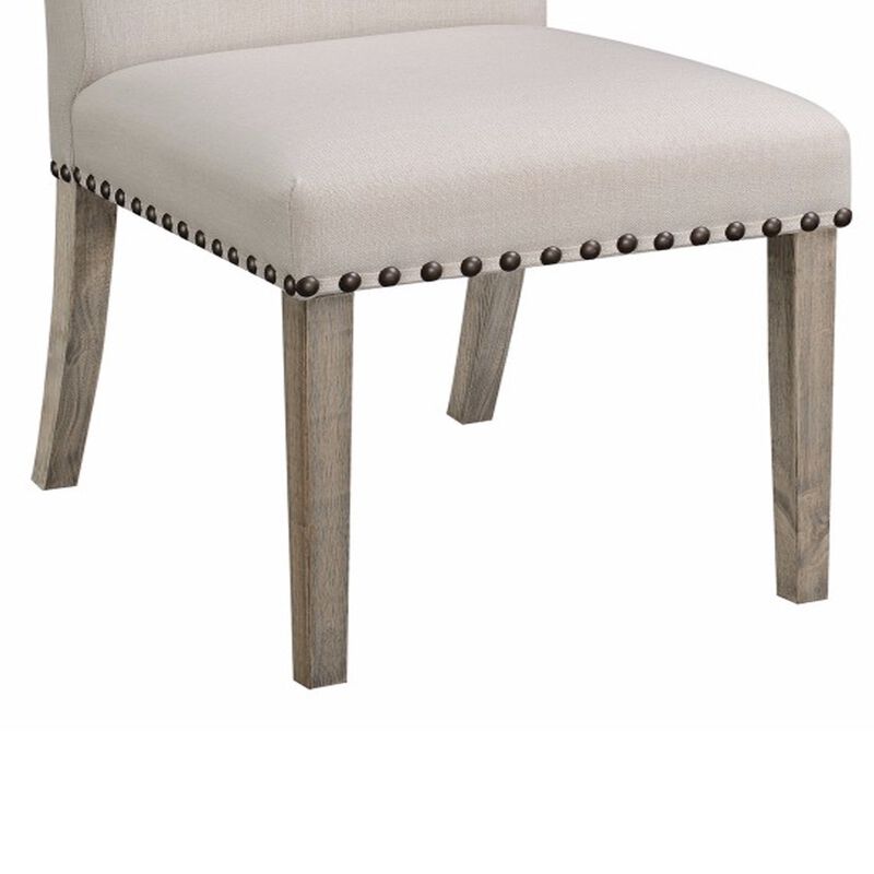 Rolled Back Parson Dining Chair, Beige, Set of 2