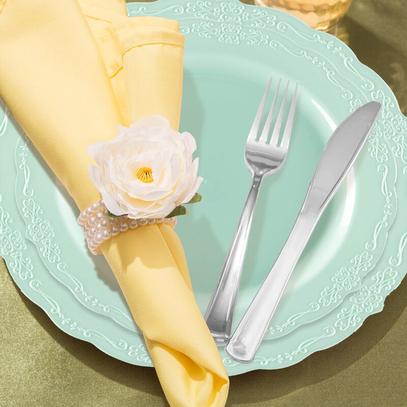Turquoise Vintage Round Plastic Wedding Value Set (30 Sets) image number 7