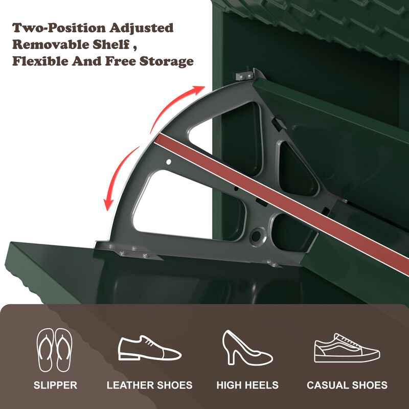 MONDAWE MDF Shoe Storage Cabinet with Three Tilt-Out Drawers (24-Pair)