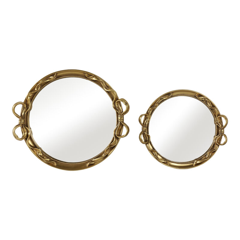 S/2 12/16" Coquette Bow Trays, Gold image number 5