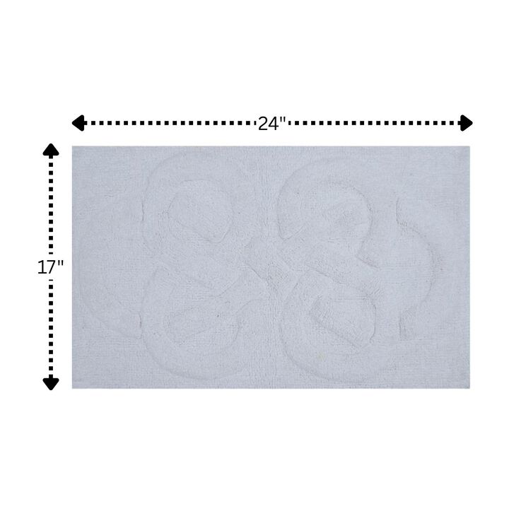 Knightsbridge Tuft Twisted 220 GSF Non Skid Back Bath Rug 17 x 24 - White