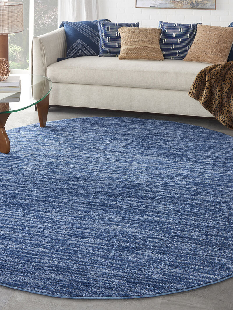 Nourison Essentials NRE01 Navy/Blue 8' x Round Rug
