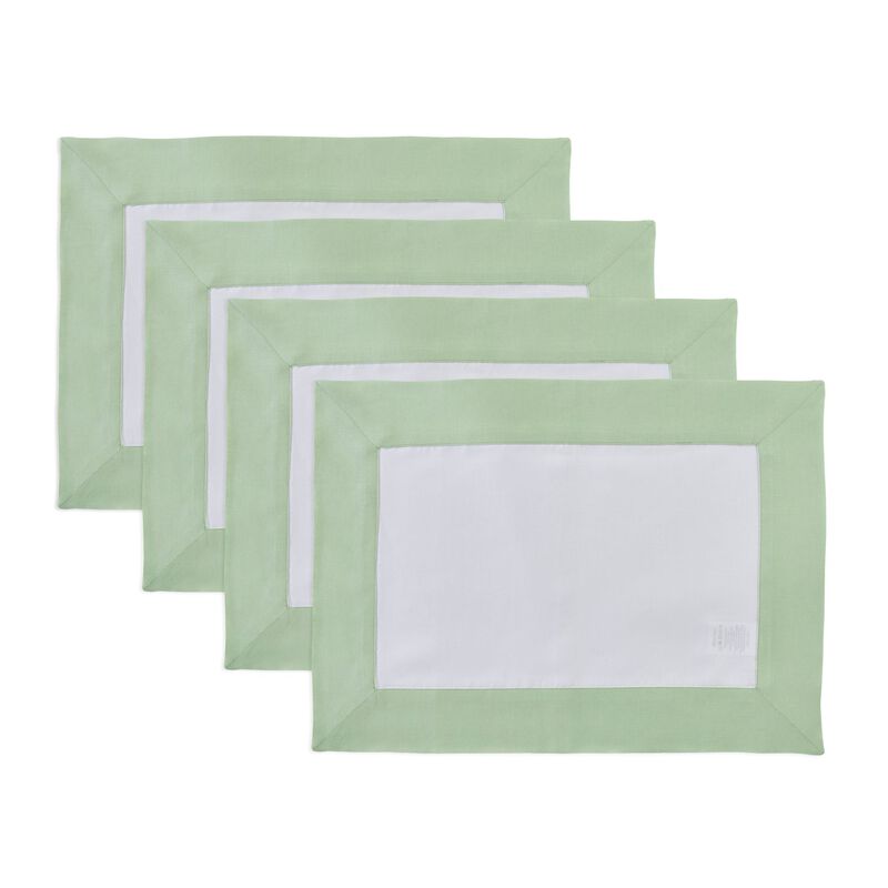 Solino Home Contempo 100% Linen Placemats &ndash; Set of 4, 14 x 19 in, Machine Washable, Holiday and Everyday Dining