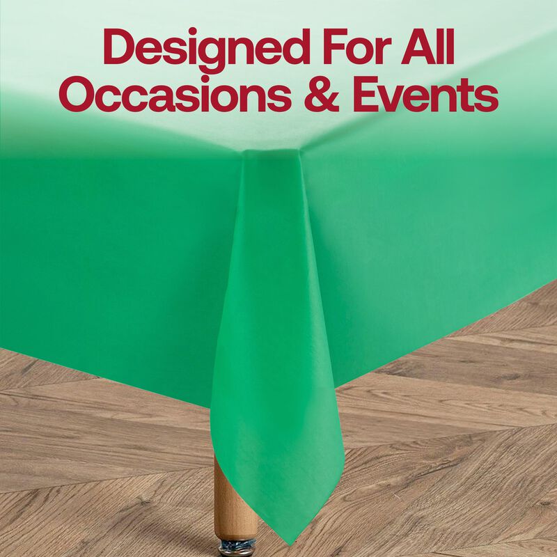 Hunter Green Rectangular Plastic Tablecloths (96 Tablecloths) image number 6