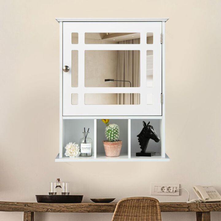 Hivago Wall Mounted and Mirrored Bathroom Cabinet