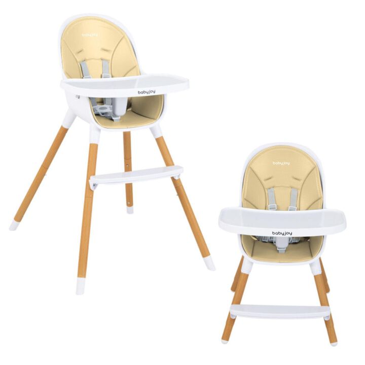 Hivvago 4-in-1 Convertible Baby High Chair Infant Feeding Chair with Adjustable Tray