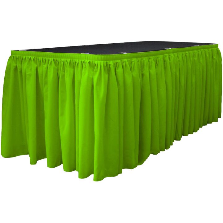 Polyester Table Skirt 14ft x 29in with 10 Clips for Wedding Party Decor