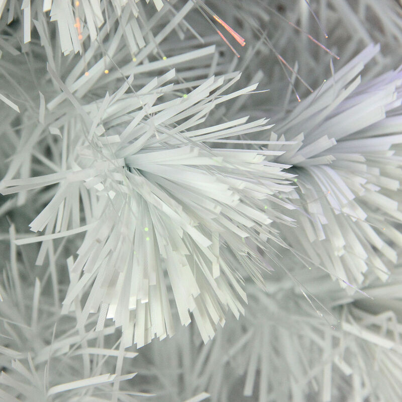 4' Pre-Lit Medium White Iridescent Fiber Optic Artificial Christmas Tree  Blue LED Lights