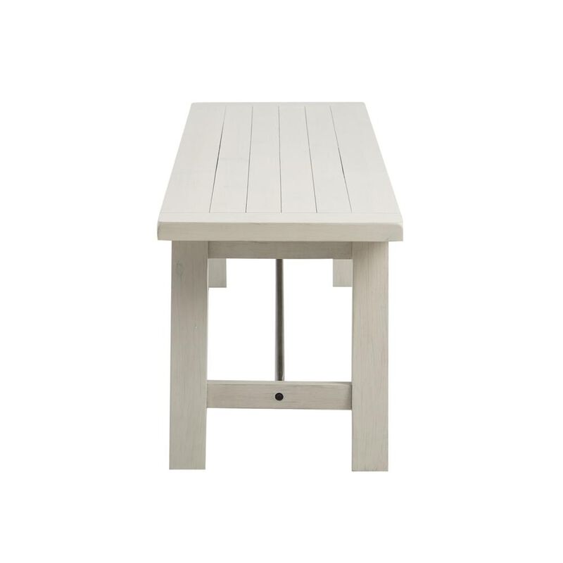 Belen Kox Dining Bench - White Wash Finish, Solid Wood Seat, Belen Kox