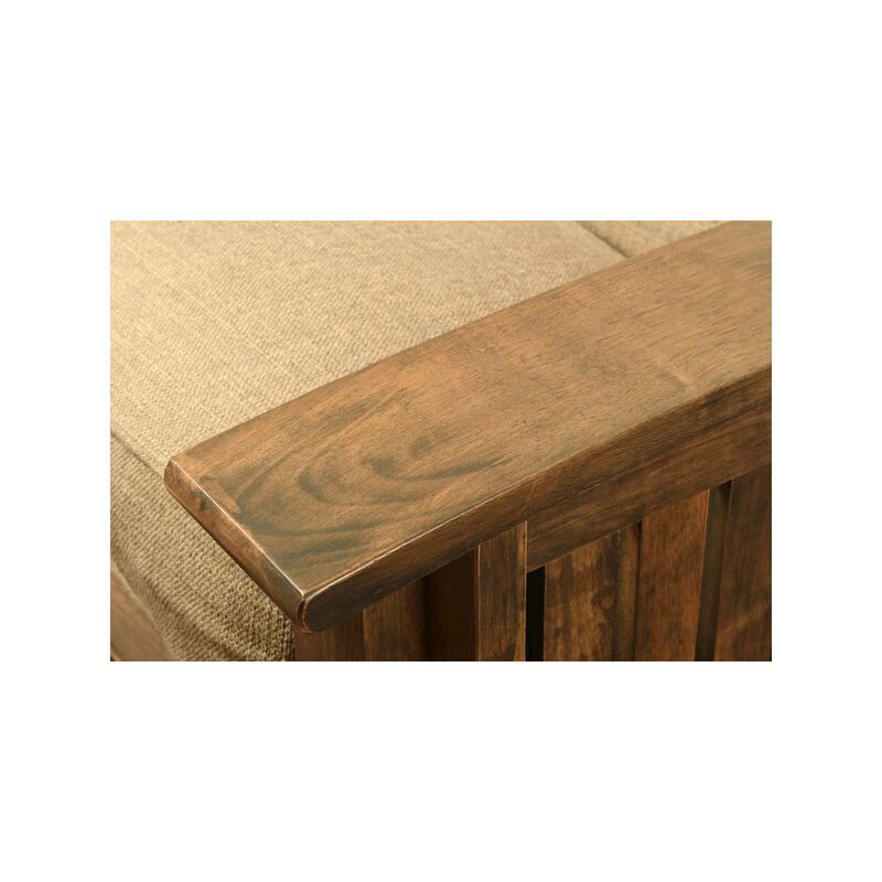 Washington Frame-Rustic Walnut Finish-Linen Aqua Mattress image number 4