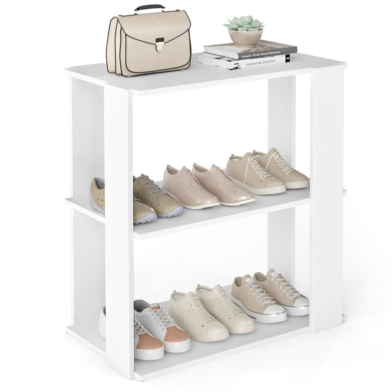 Modern 3-Tier Shoe Organizer Rack with Stackable Design image number 3
