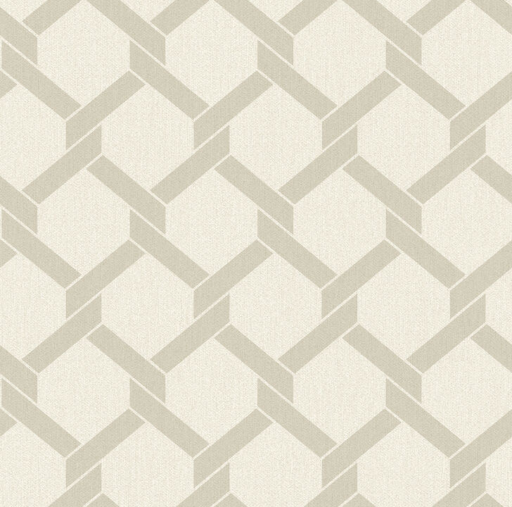 Payton Beige Hexagon Trellis Wallpaper
