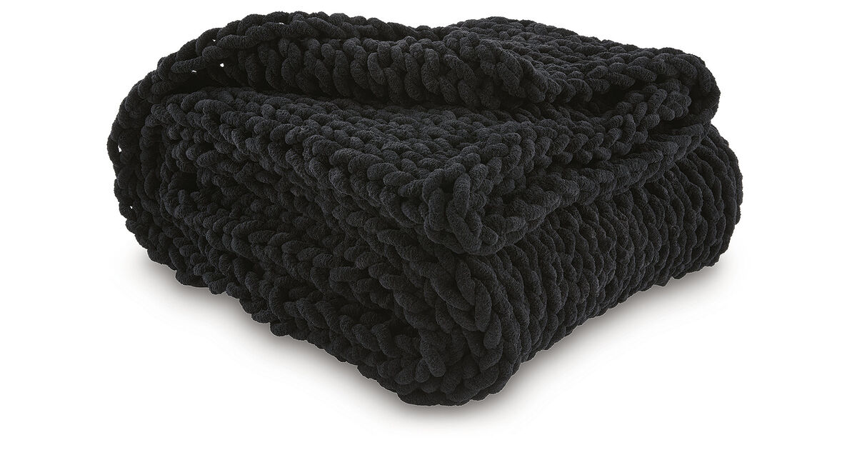 Chaddon Throw - Black (Set of 3)
