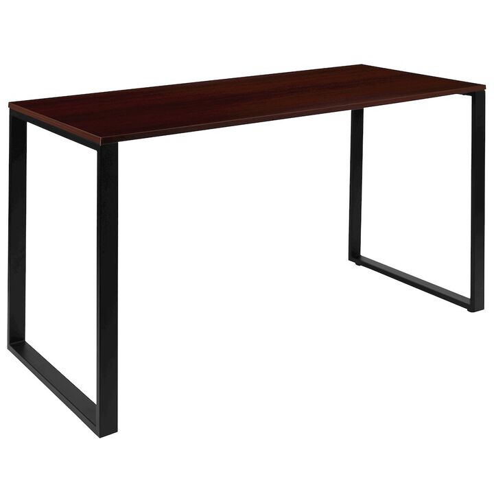 Flash Furniture Desk Industrial Computer Desk Sturdy Home Office Desk - 55" Length-Mahogany